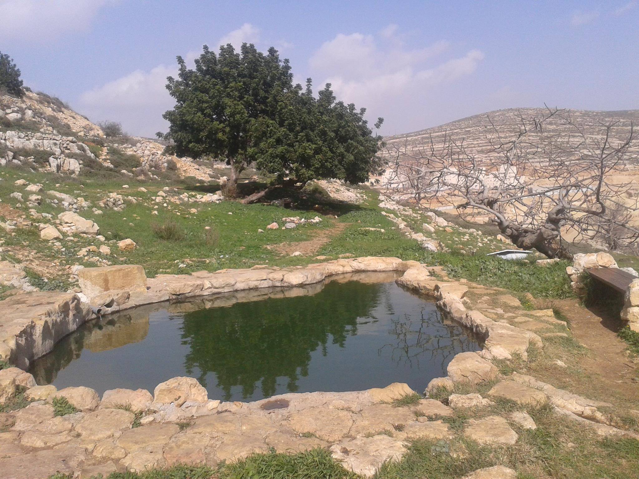 Ein Dvir sits to the north of Jerusalem and has benches for people to look at the view of Jerusalem