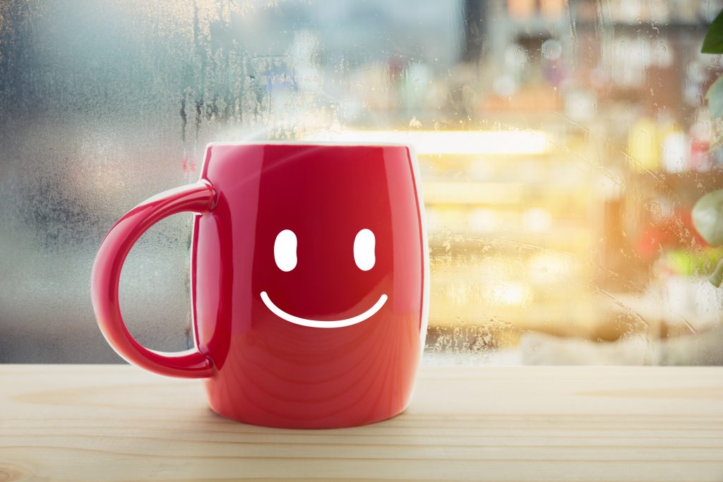good is tov in hebrew so there is a mug with a smiley face conveying that all is good