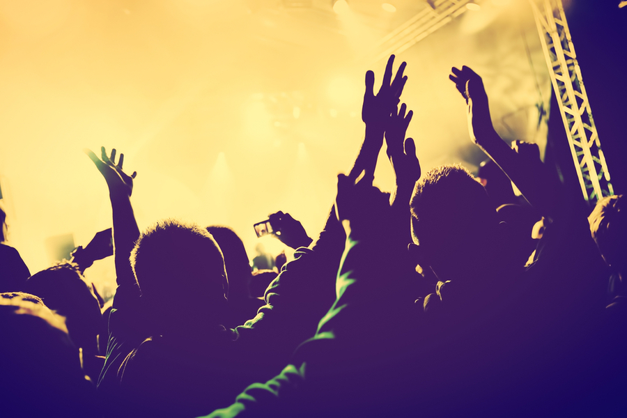 audience at a pop concert in israel 