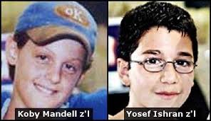 koby mandell and yosef ishran who were murdered in 2001 by terrorists in Israel
